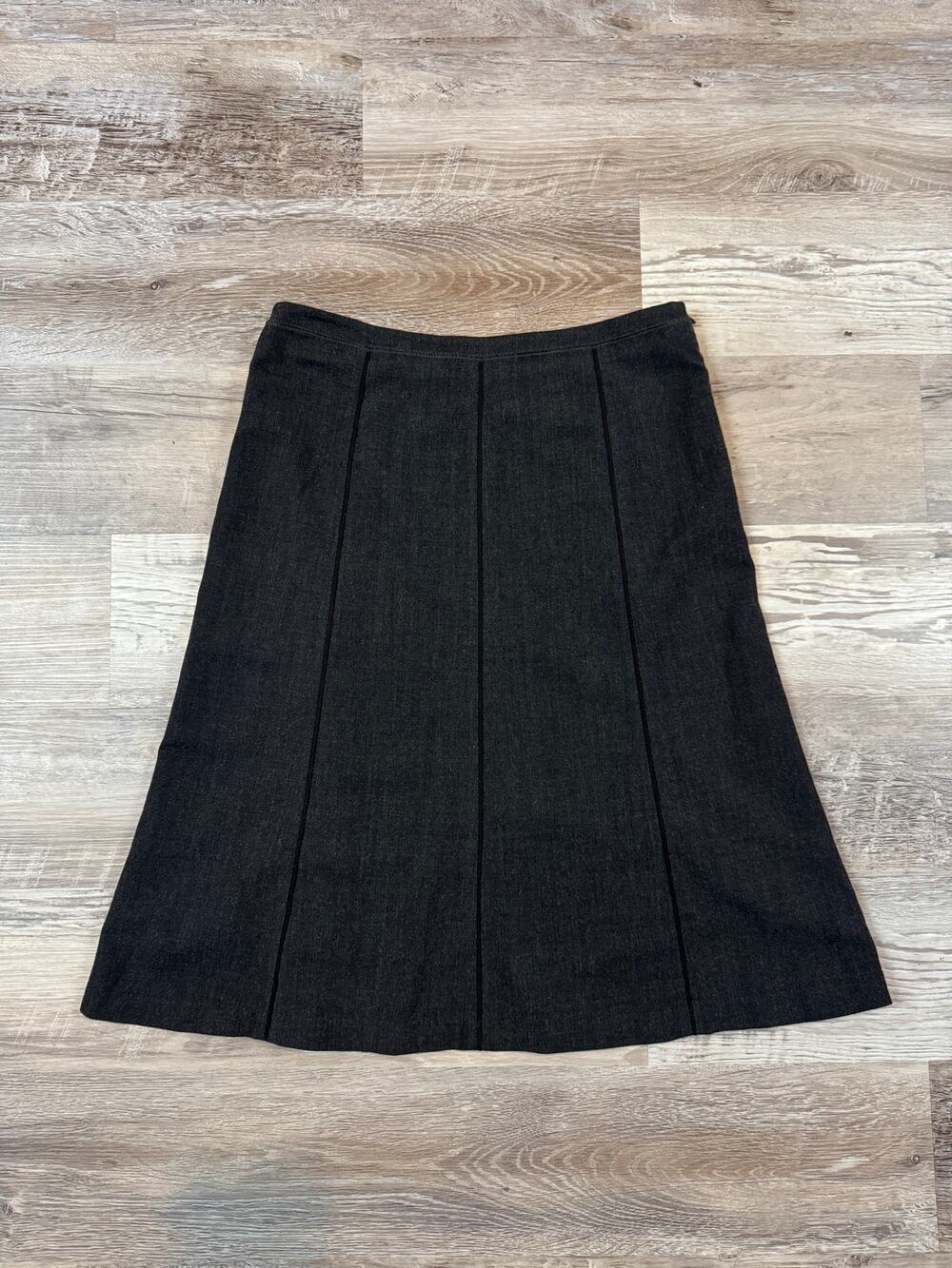 Piazza Sempione Charcoal Wool Skirt Pleated Quiet Luxury Italy Minimalist Small